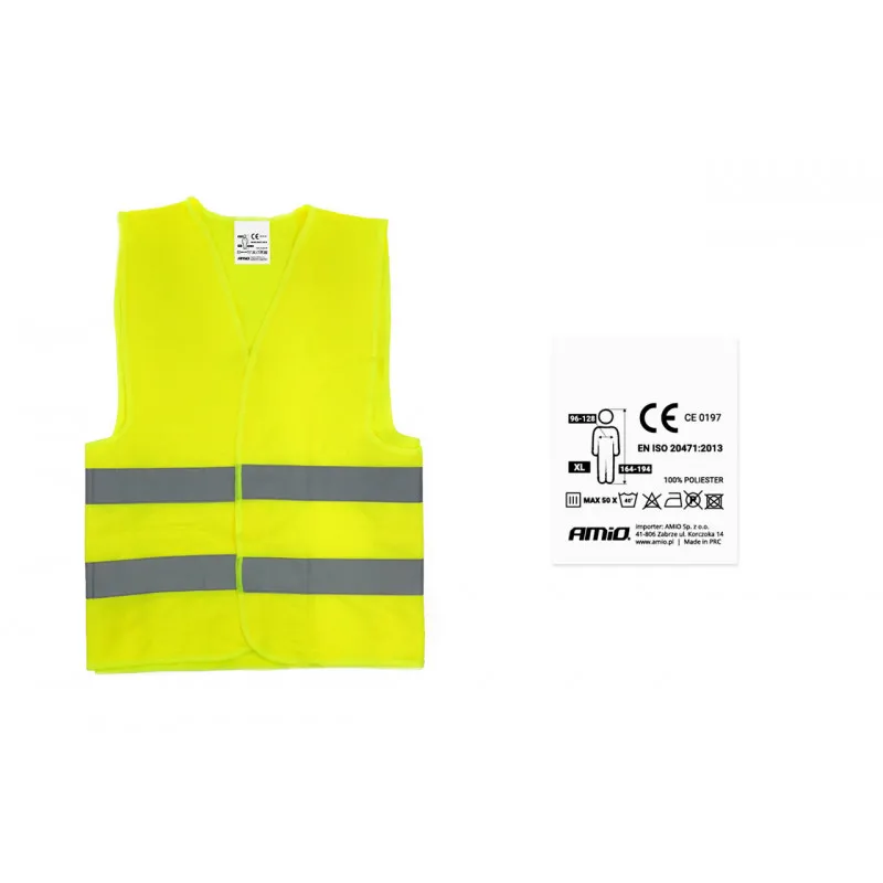 Gilet de sécurité jaune SV-01 avec certificat AMIO 01734