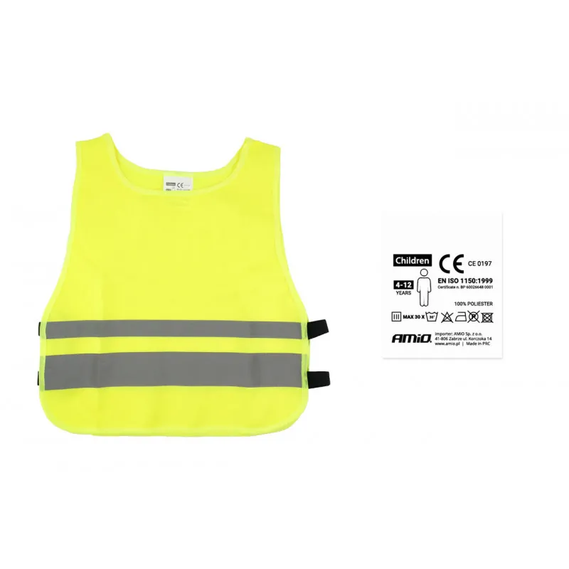Gilet de sécurité pour enfants jaune SVK-03 avec certificat AMIO 01736