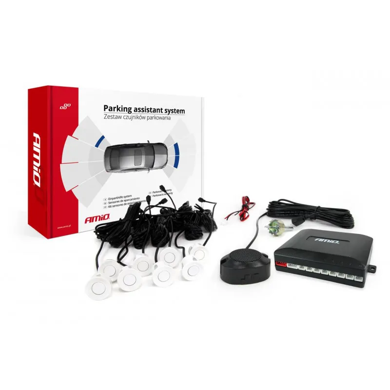 Capteur de stationnement 8 Buzzer blanc AMIO 01599