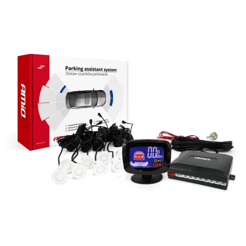 Système d'aide au stationnement LED-GRAF 8 capteur blanc AMIO 01600