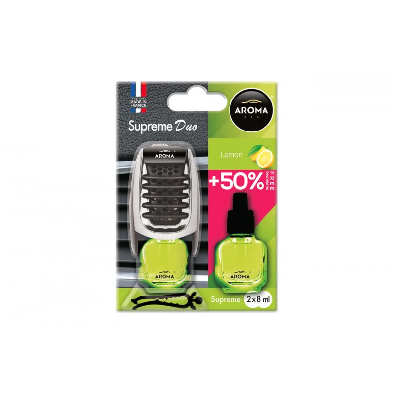 Désodorisant voiture AROMA SUPREME DUO LEMON AMIO A92252