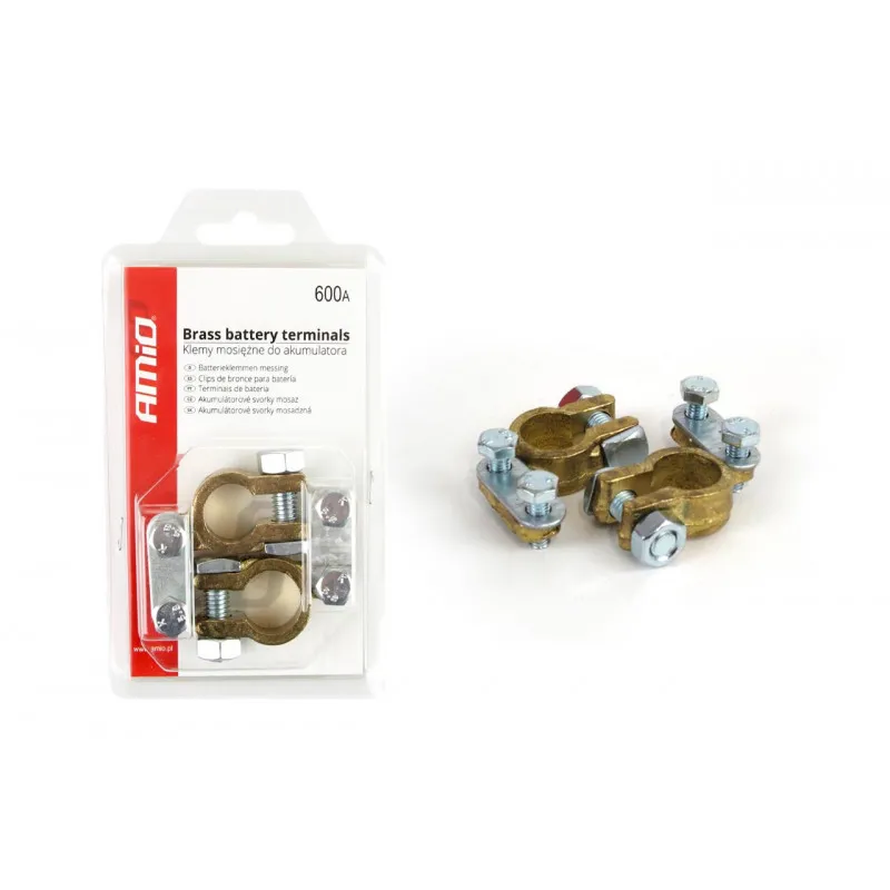 Bornes de batterie en laiton 600AMP, 2 pcs. AMIO 01161