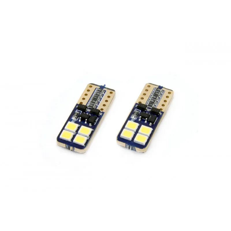 LED CANBUS 8SMD 2835 T10e (W5W) Blanc 12V / 24V AMIO 01635