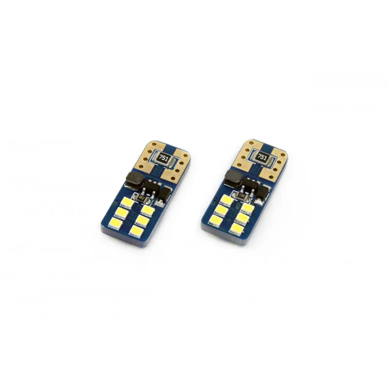 LED CANBUS 12SMD UltraBright 2016 T10e (W5W) Blanc 12V / 24V AMIO 01638