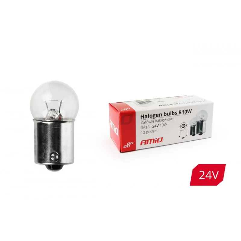 Ampoules halogènes R10W BA15s 24V 10pcs AMIO 01004