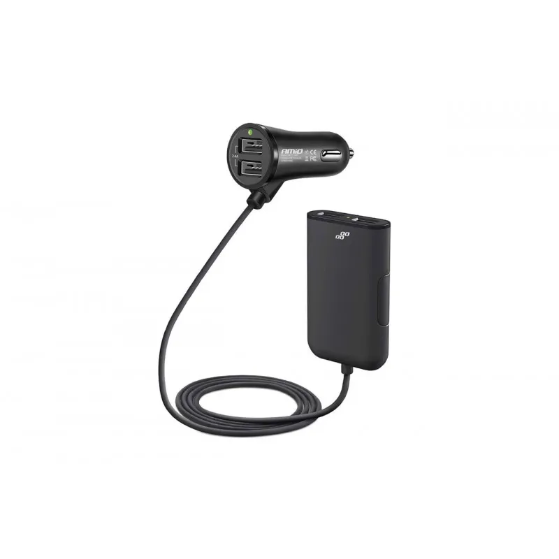 Chargeur de téléphone avant-arrière avec rallonge 4 USB AMIO 01986