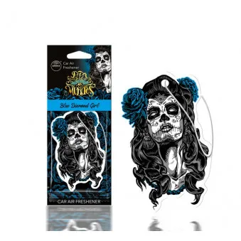 Désodorisant voiture AROMA DIA DE LOS MUERTOS Blue Diamond Girl AMIO A83116