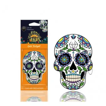 Désodorisant voiture AROMA DIA DE LOS MUERTOS Gold Tatoo AMIO A83117