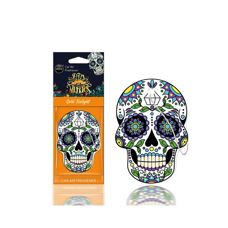 Désodorisant voiture AROMA DIA DE LOS MUERTOS Gold Tatoo AMIO A83117