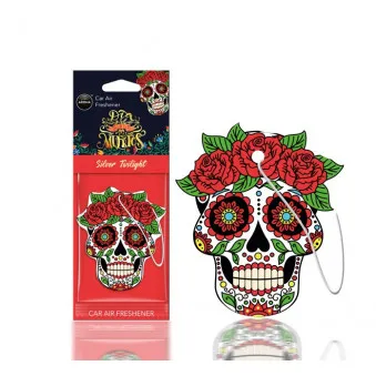 Désodorisant voiture AROMA DIA DE LOS MUERTOS Silver Tatoo AMIO A83118