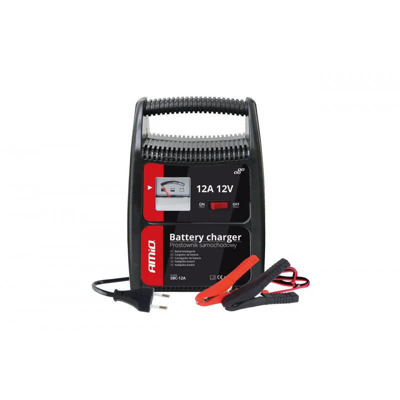 Chargeur de batterie AMiO avec indicateur (fusible) 12A, 12V SBC-12A AMIO 02089