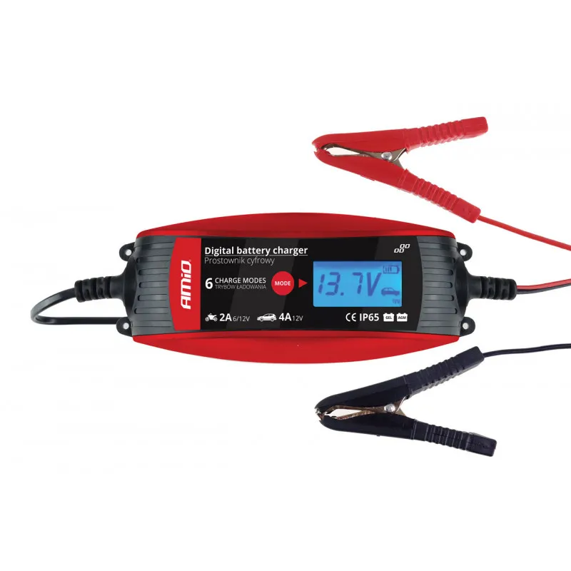 Chargeur numérique de batterie AMiO 6V / 12V - 2A / 4A - DVL DBC-4A AMIO 02088