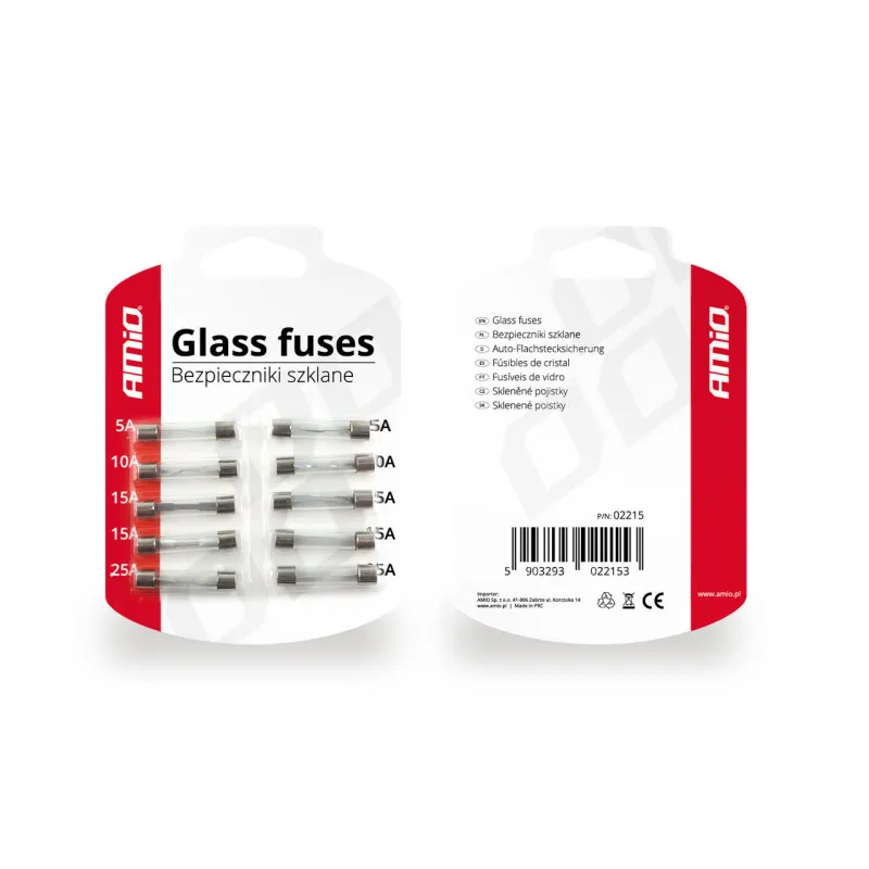Fusibles en verre 10 pcs AMIO 02215
