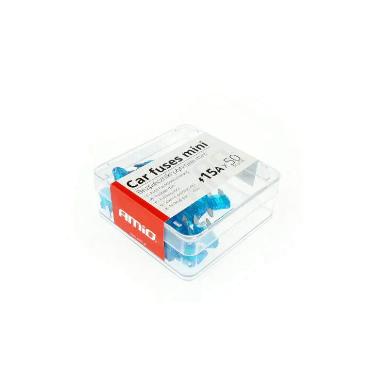 Lame de voiture fusibles mini boîte 50 pcs 15A AMIO 02220