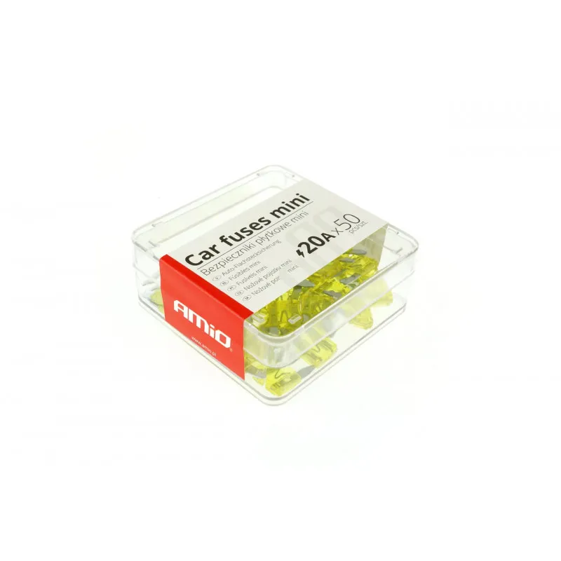 Lame de voiture fusibles mini boîte 50 pcs 20A AMIO 02221