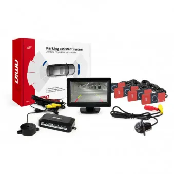 Système d'aide au stationnement TFT 4,3 "avec LED HD-305 4 capteurs support intérieur noir AMIO 02264