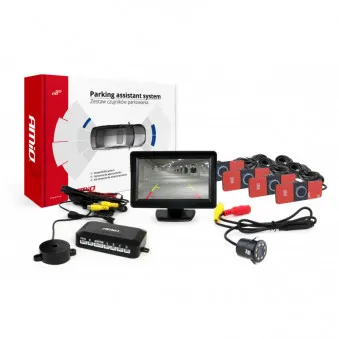 Système d'aide au stationnement TFT 4,3 "avec HD 315 LED 4 capteurs support intérieur noir AMIO 02270