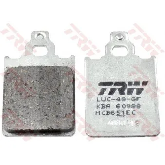 Jeu de 4 plaquettes de frein avant TRW MCB651EC