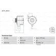 Alternateur BOSCH 0 986 034 050 - Visuel 1