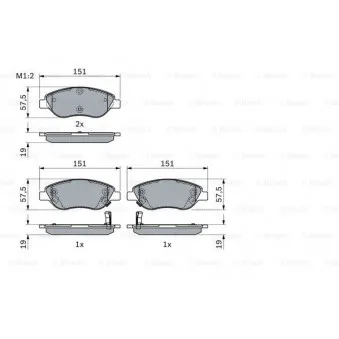 Jeu de 4 plaquettes de frein avant BOSCH 0 986 424 042