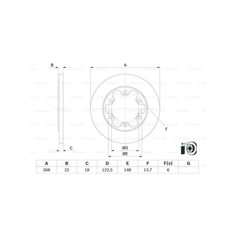 Jeu de 2 disques de frein arrière BOSCH 0 986 479 D43