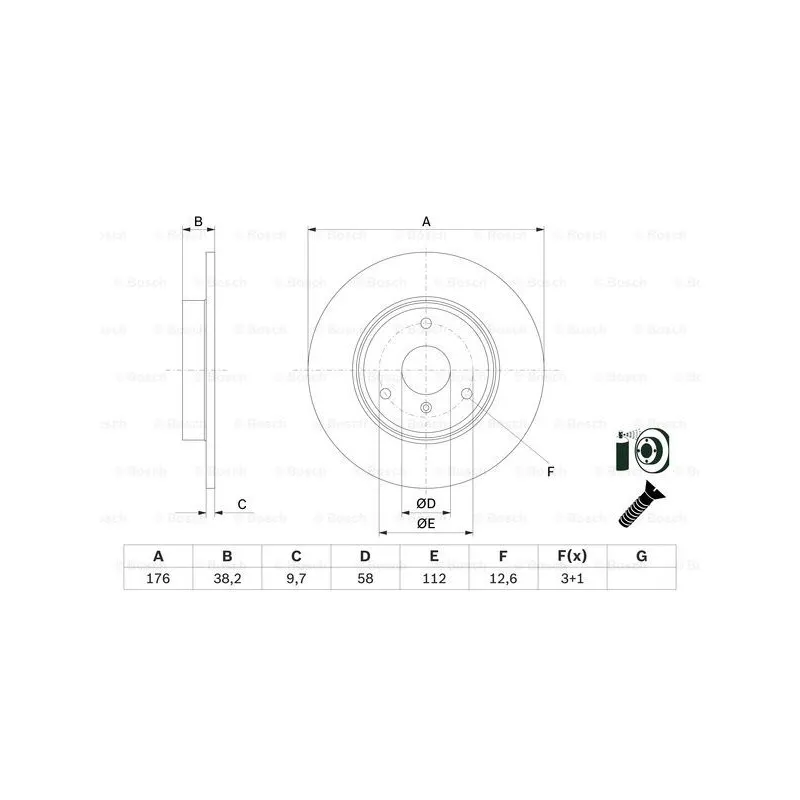 Jeu de 2 disques de frein avant BOSCH 0 986 479 E74