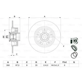 Jeu de 2 disques de frein arrière BOSCH 0 986 479 E79