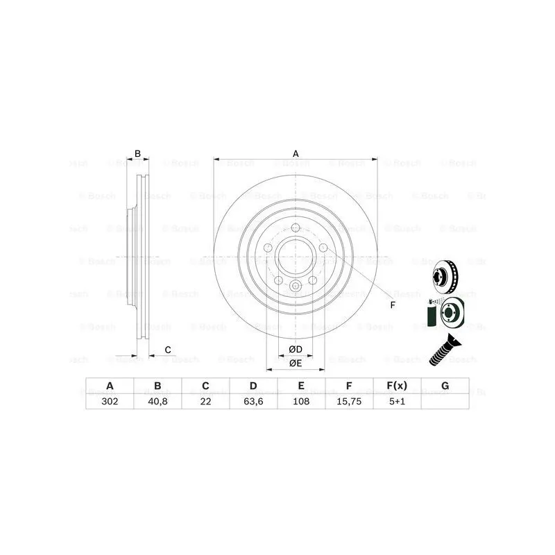 Jeu de 2 disques de frein avant BOSCH 0 986 479 E85