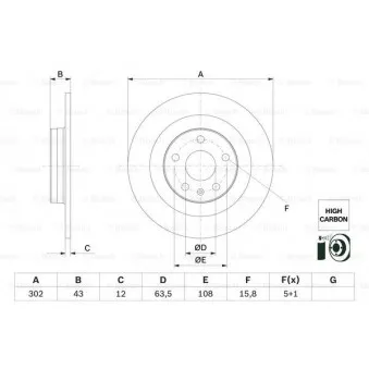 Jeu de 2 disques de frein arrière BOSCH 0 986 479 F31