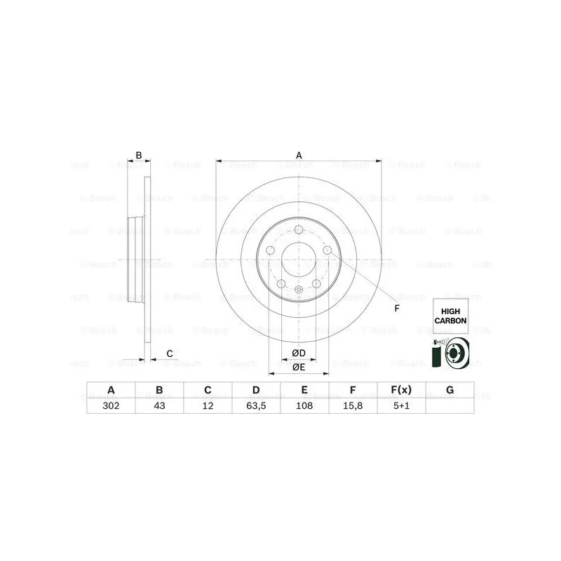 Jeu de 2 disques de frein arrière BOSCH 0 986 479 F31