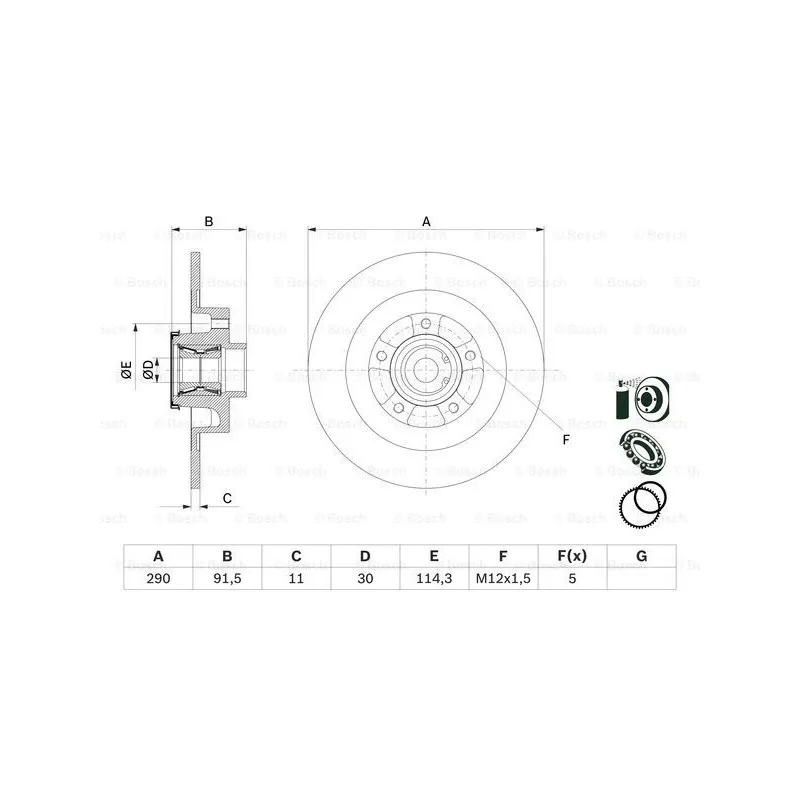Jeu de 2 disques de frein arrière BOSCH 0 986 479 F42