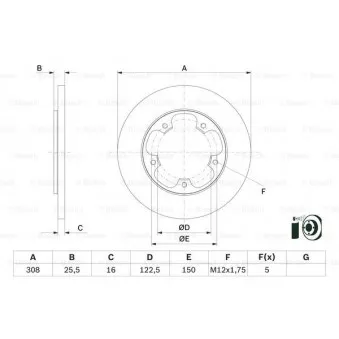 Jeu de 2 disques de frein arrière BOSCH 0 986 479 F44