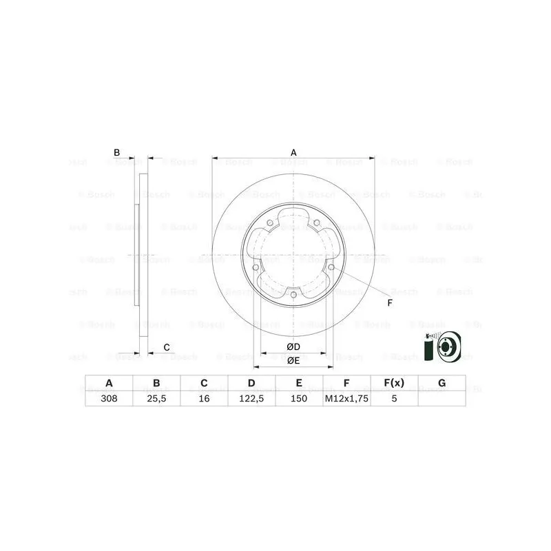 Jeu de 2 disques de frein arrière BOSCH 0 986 479 F44