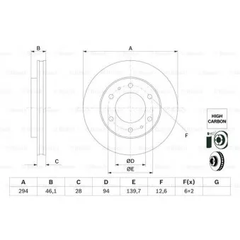 Jeu de 2 disques de frein avant BOSCH 0 986 479 F45
