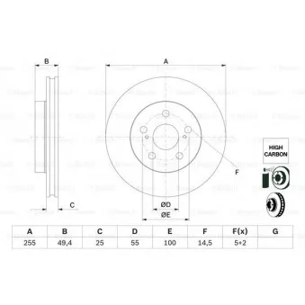 Jeu de 2 disques de frein avant BOSCH 0 986 479 F72