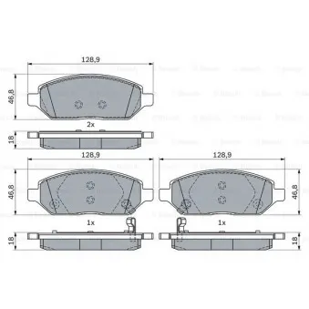 Jeu de 4 plaquettes de frein avant BOSCH 0 986 494 906