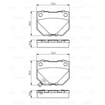 Jeu de 4 plaquettes de frein arrière BOSCH