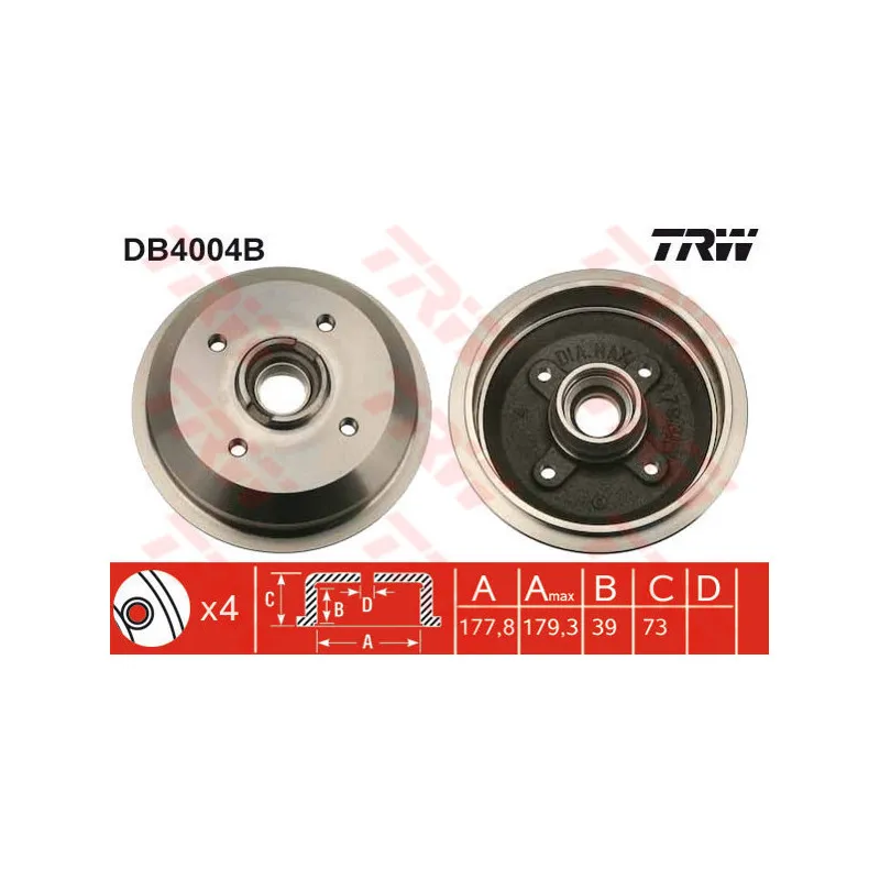 Tambour de frein TRW DB4004B