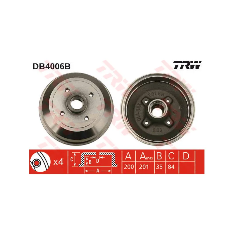 Tambour de frein TRW DB4006B