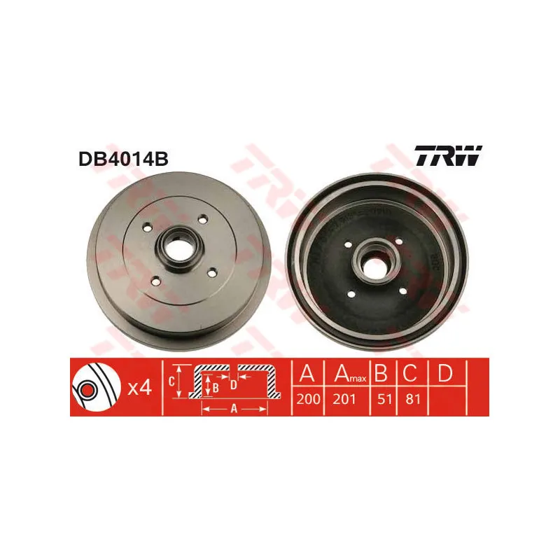 Tambour de frein TRW DB4014B
