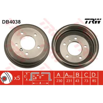 Tambour de frein TRW DB4038