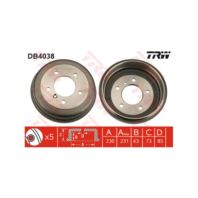 Tambour de frein TRW DB4038