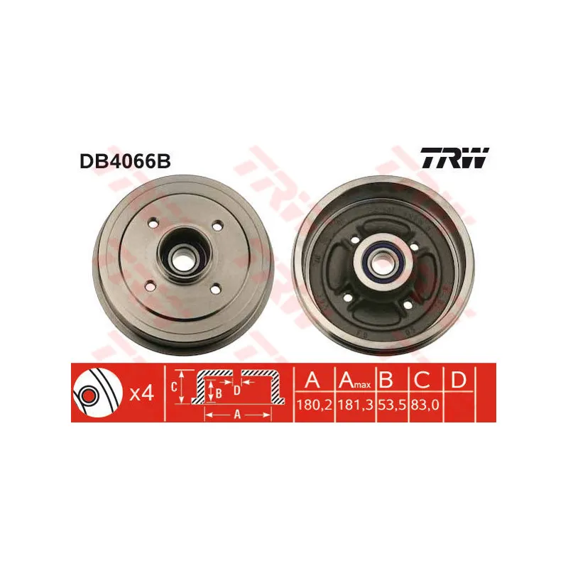 Tambour de frein TRW DB4066B