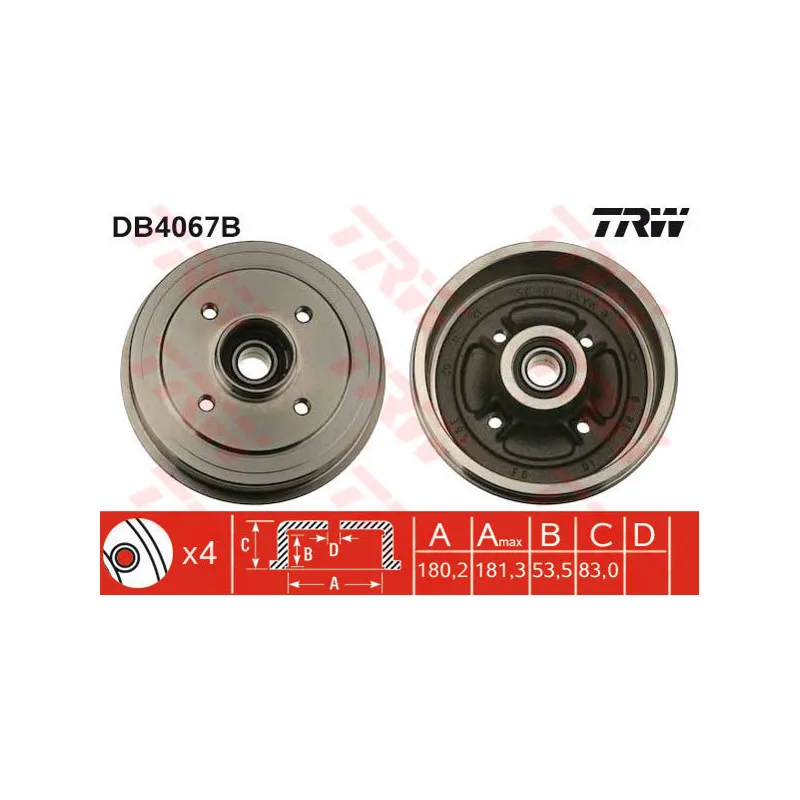 Tambour de frein TRW DB4067B