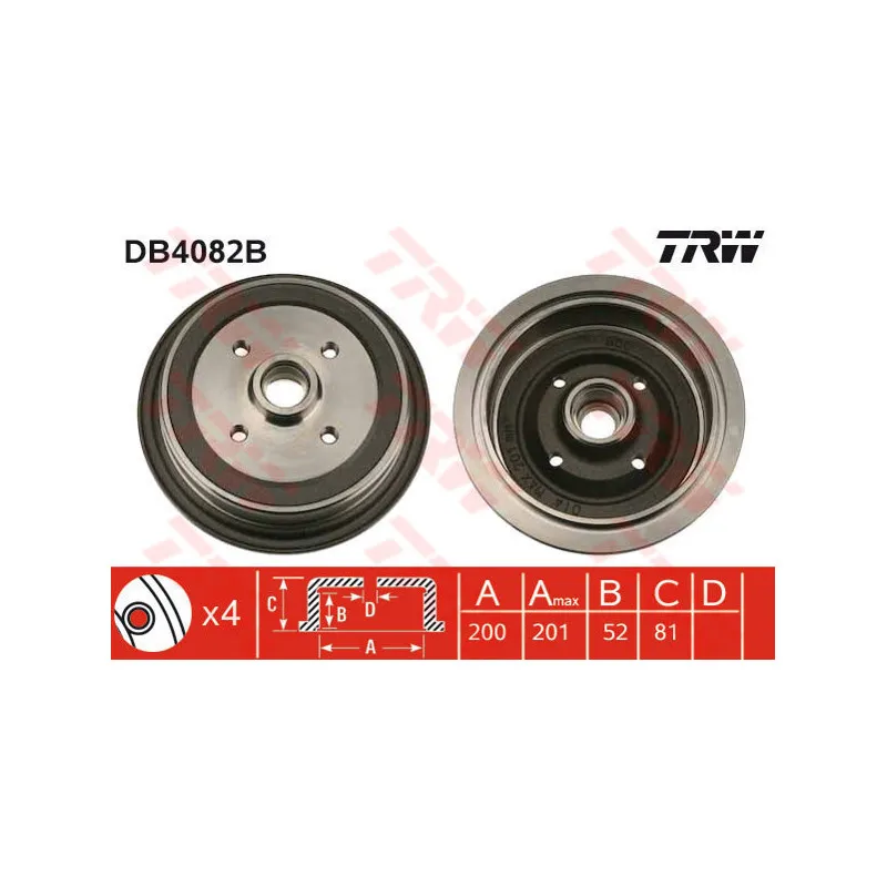 Tambour de frein TRW DB4082B