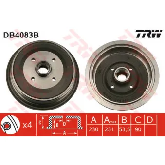 Tambour de frein TRW DB4083B
