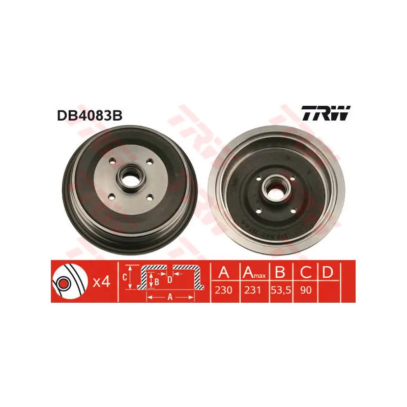Tambour de frein TRW DB4083B