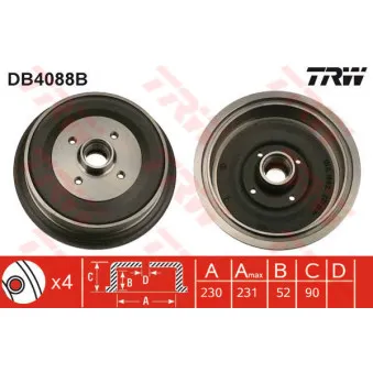 Tambour de frein TRW DB4088B
