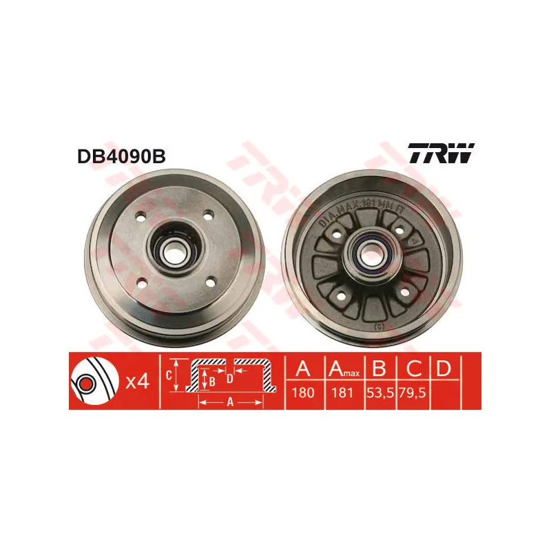 Tambour de frein TRW DB4090B