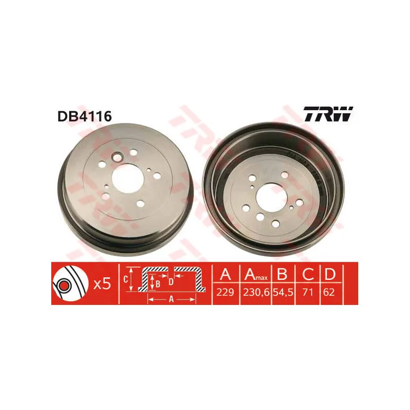 Tambour de frein TRW DB4116